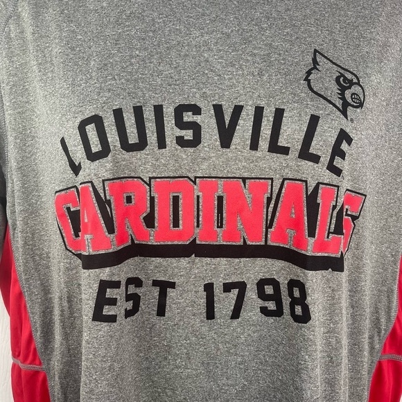Louisville Cardinals Red Color Block Men’s Crew Neck Shirt - Picture 4 of 9